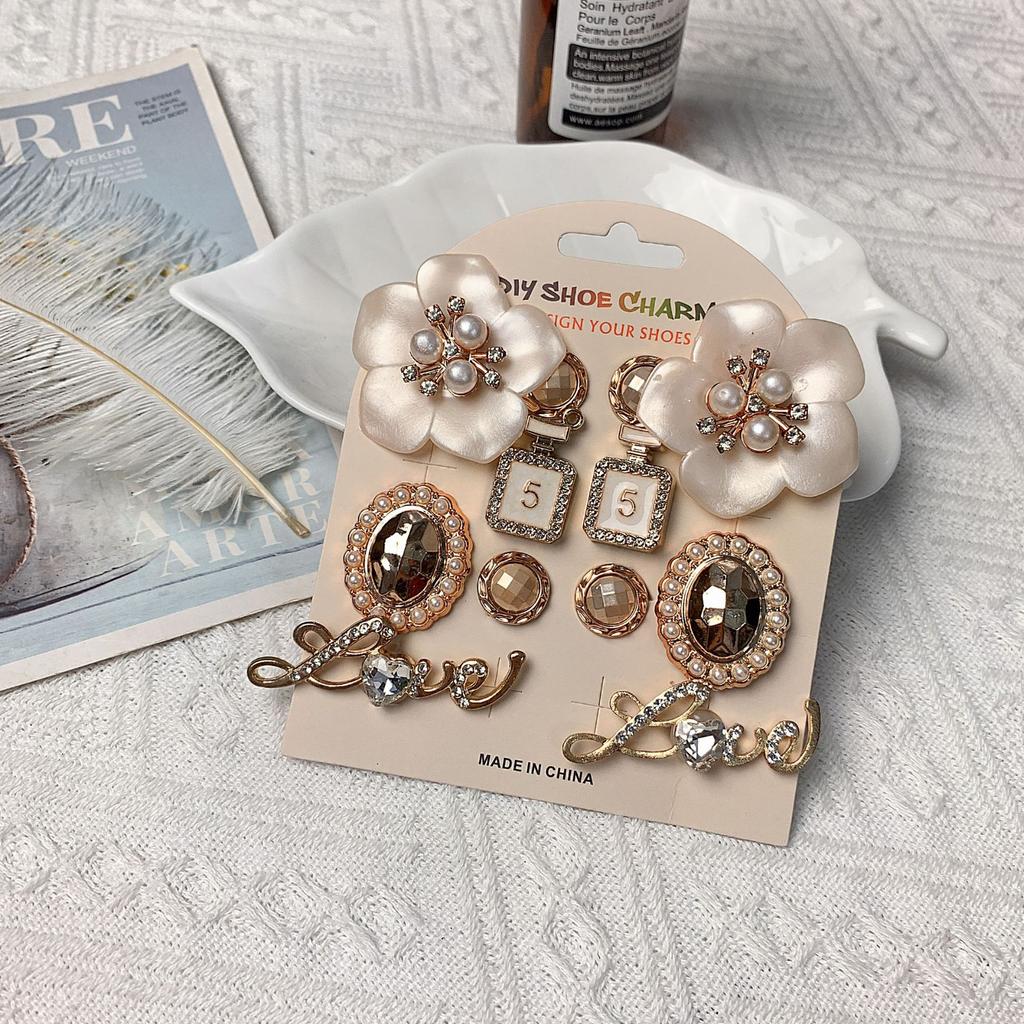 Cave Shoes Card Accessories, DIY, Pearl Starfish, Rhinestone Pearl Chain, Detachable Shoe Accessories, DIY Shoe Accessories, Shoe Accessories