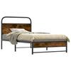 Bed Frame without Mattress 107 x 203 cm Smoked Oak Wood Based Material