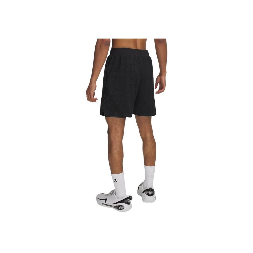 Under Armour Curry Series Elastic Waistband Drawstring Solid Color Sports Shorts Men Shorts Black 1390345-001