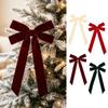 Red Velvet Double Bow Christmas Tree Ornament