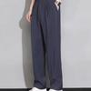Summer Men's Pants Light&Thin Polyester Elastic Waist Semi-Wide Loose Slacks Drape Suit Pants Male Casual Trousers