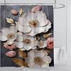 3D Print Chinese Style Luxury Diamond Flower Shower Curtain Polyester Fabric Bath Curtains High Quality With Hooks Bathroom Mat