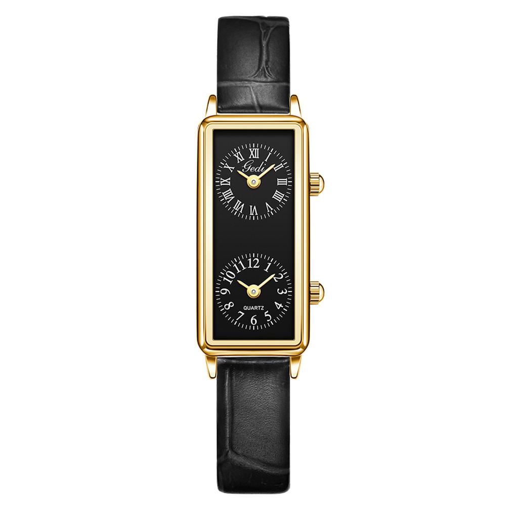 Montre rectangulaire française vintage pour femme à quartz pour un style bureau