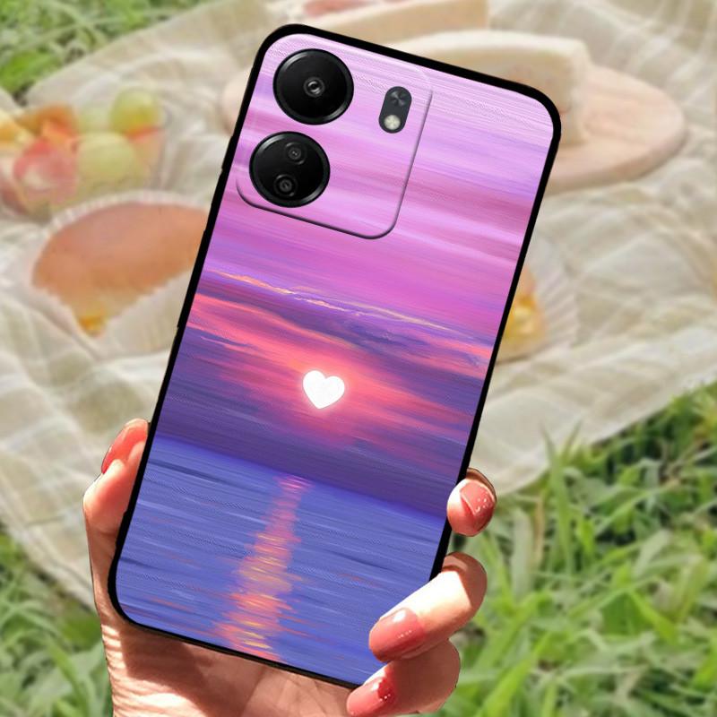 For Redmi 13C 4G Case TPU Silicone Soft Protective Phone Back Cover For Xiaomi Poco C65 Fashion Printing Shockproof Bumper Bags