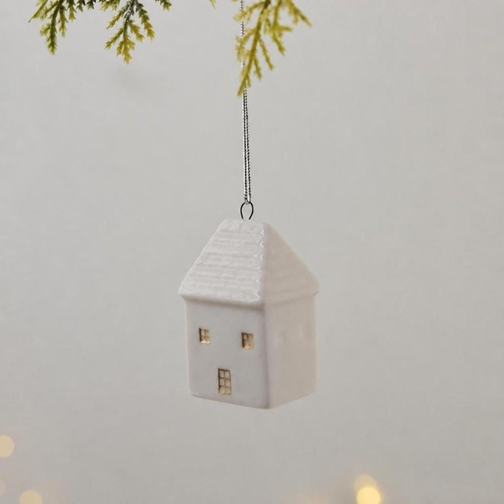Ceramic Crafts Christmas Ceramic House Pendant Painting Pendant Ornament Merry Christmas Party