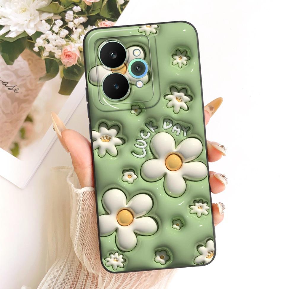 Cover For Realme 15 Pro Casing RMX5101 Silicone Luxury Fashion Flowers Kawaii Cute Painted Shockproof Phone Case