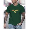 JH Creative Print Men's Casual Crew Neck Cotton T-Shirt, Summer Outdoor