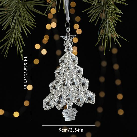 Křišťálově čirá vánoční ozdoba třpytivá strom/baletka/mašle/hvězda vánoční závěsná dekorace do ložnice obývacího pokoje statku