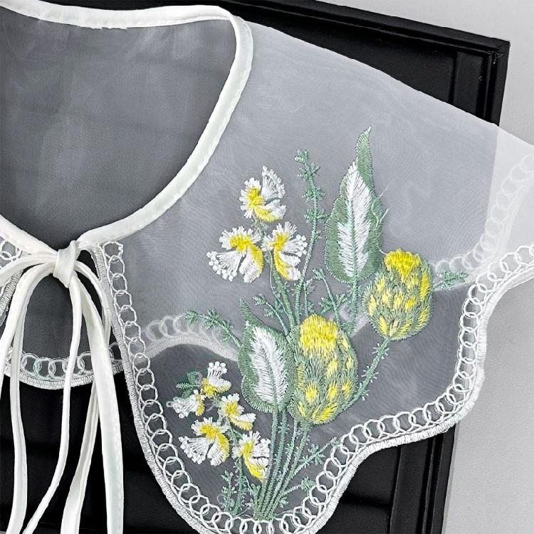Embroidered Flower Blouse Collar Faux Collar Shirt False Collar Dress Decorative Collar Shawl Wrap Women Clothing Decors