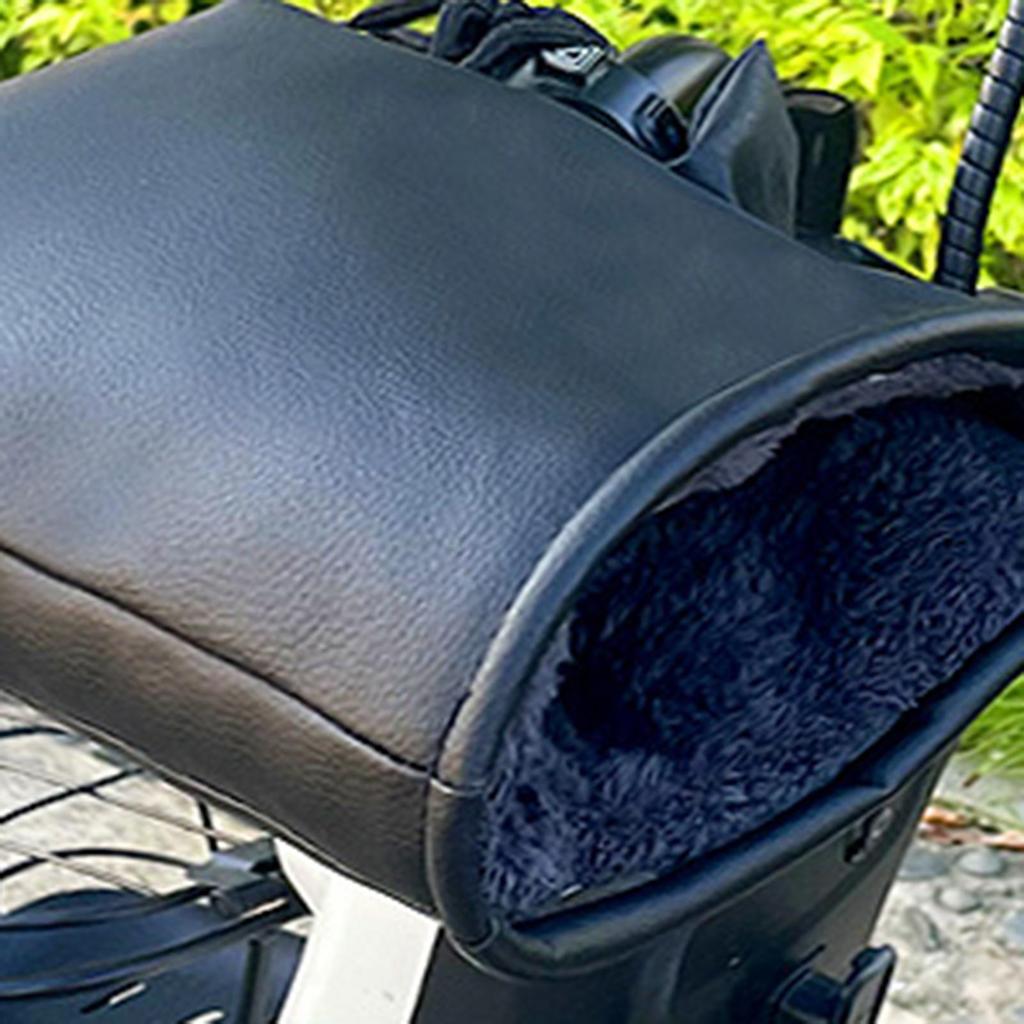 Motorcycle Fleece-Lined Thickened Protective Gloves Reflective Motorcycle Handlebar Muffs Winter Windproof Motorbike Mittens