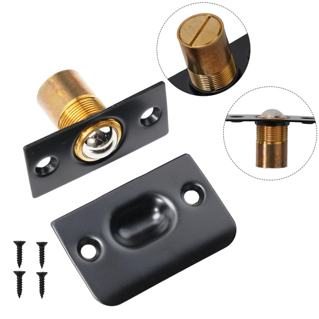 Latch Door Catch Adjustable Brass Steel Door Replacement Roller Ball Spring Catch Lock With 4x Screws High Quality