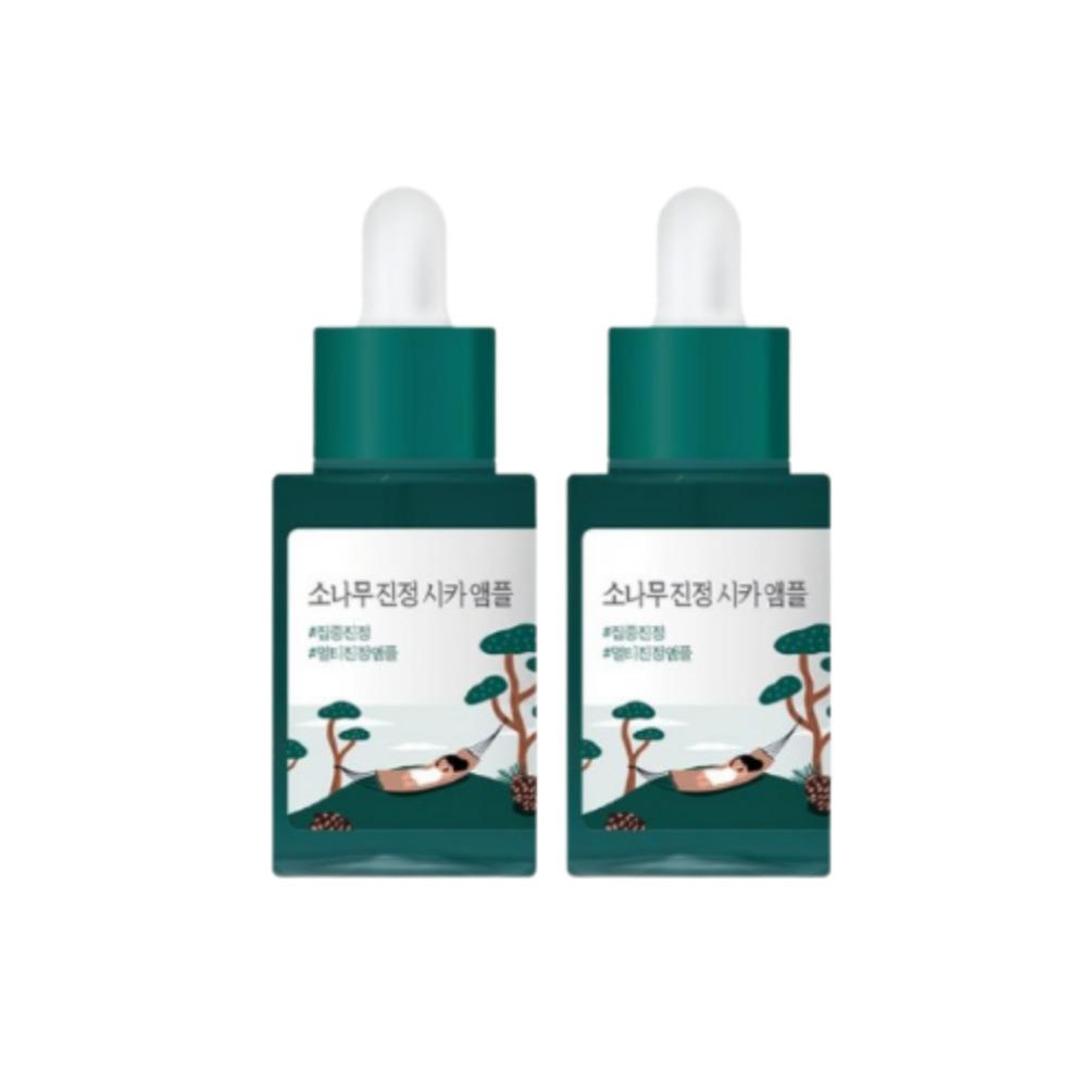 ROUND LAB Pine Calming Cica Ampoule Soothing Repair Serum for Sensitive Skin 30ml + 30ml