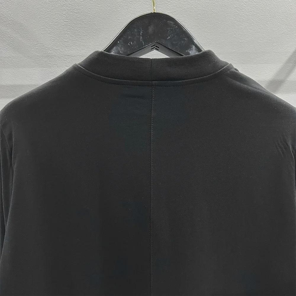 SUBHUMAN Men's 2024 Spring/Summer Two-Piece Knitted Double-Layer Solid Loose Long Sleeve T-Shirt