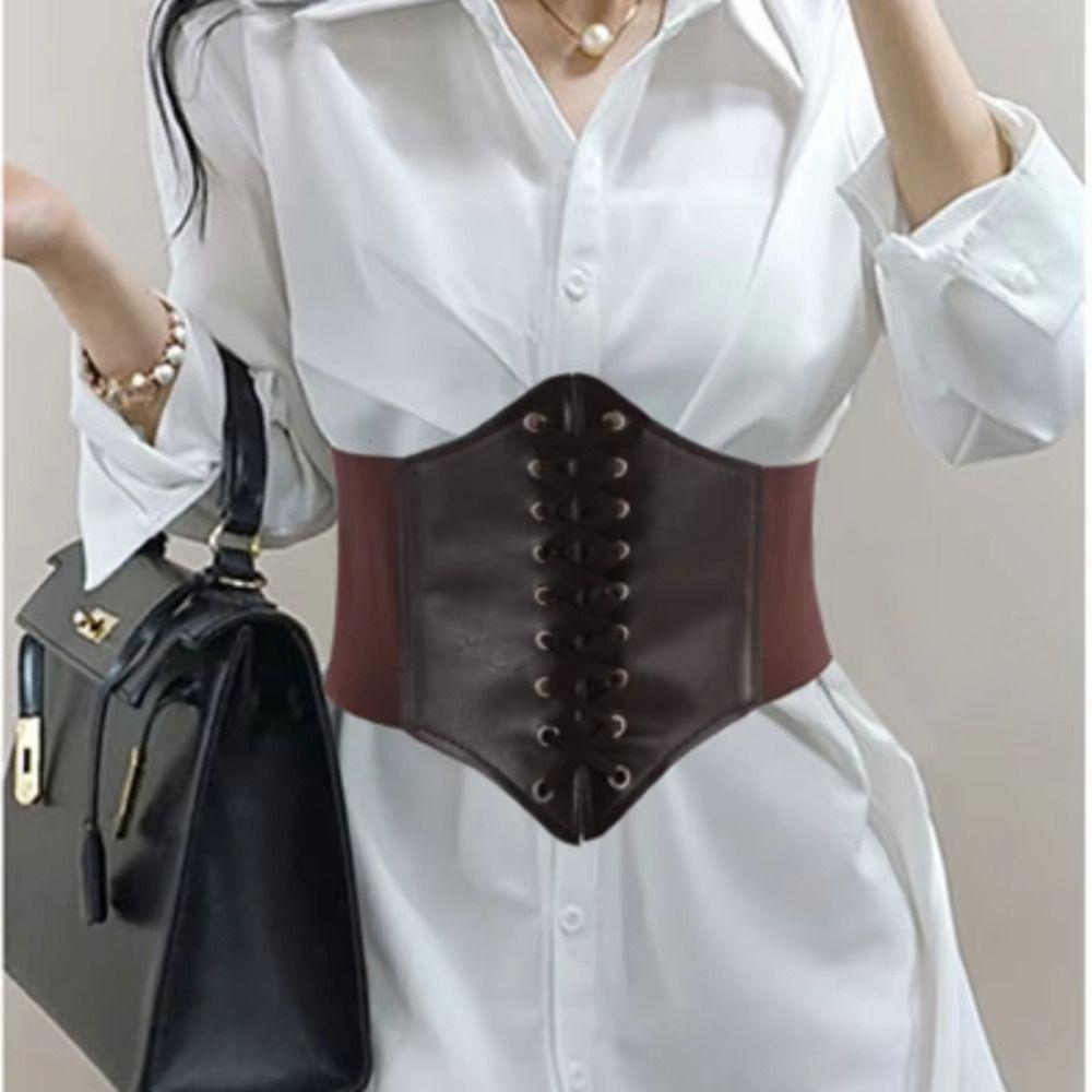 High Elasticity Slimming Body Belts PU Leather Waist Cincher New Wide Belt