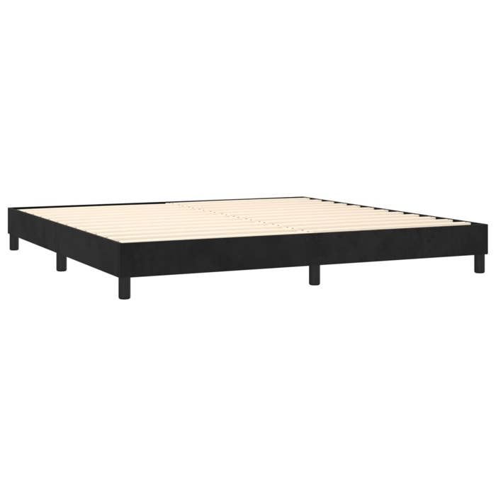 Cadre de lit avec matelas - Maison Exclusive - Noir - 200x200 cm - Velours - Relaxation maximale