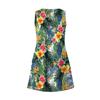 Women's Casual Fashion V-neck Sleeveless Floral Print Side Pocket Dress