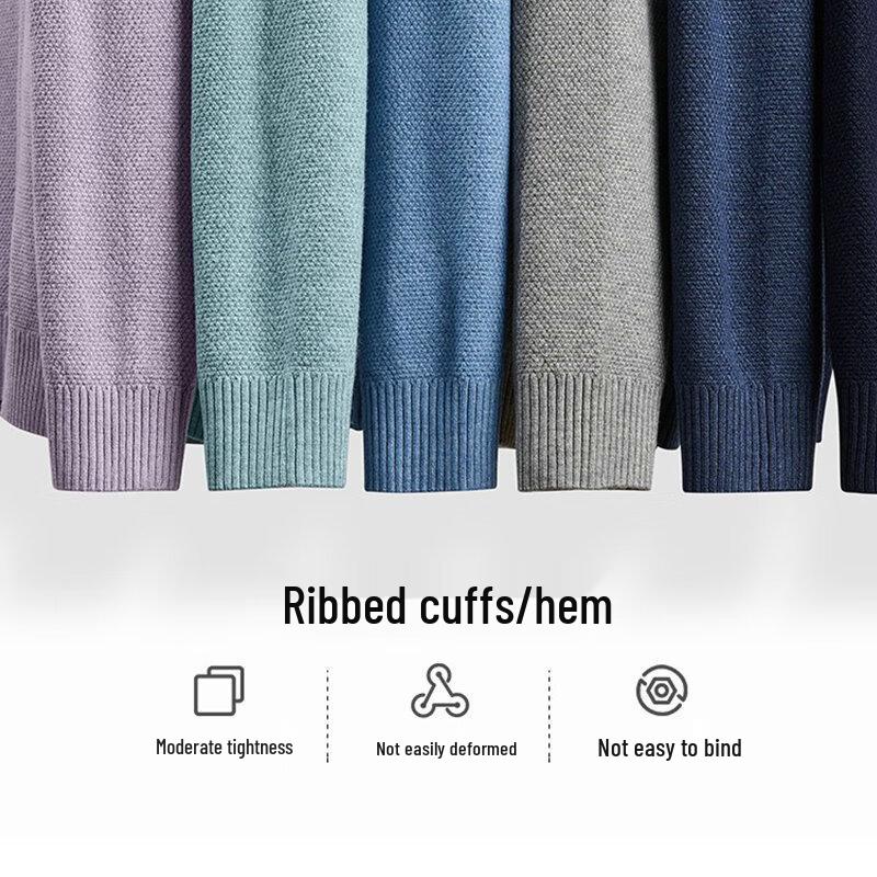 Septwolves Men's Round Neck Loose Knit Sweater
