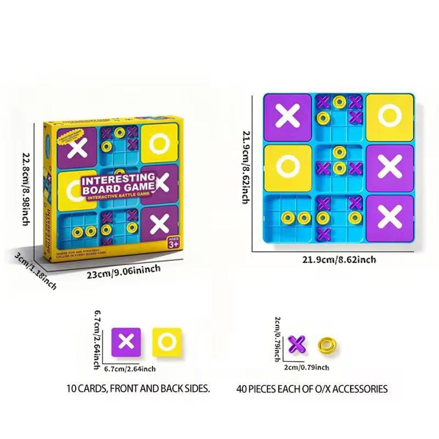 High-Quality 1 Set- High-Quality Fun Tic-Tac-Toe High-Quality Family Interactive High-Quality Educational High-Quality Tabletop High-Quality Game серый
