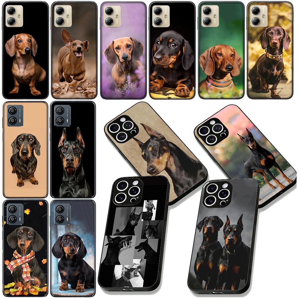 Dobermann Dackel Hund Handyhülle für Xiaomi Redmi Note 12 11 10 A3 Pro 10A 10C 12C Note12 5G Hülle Gehäuse