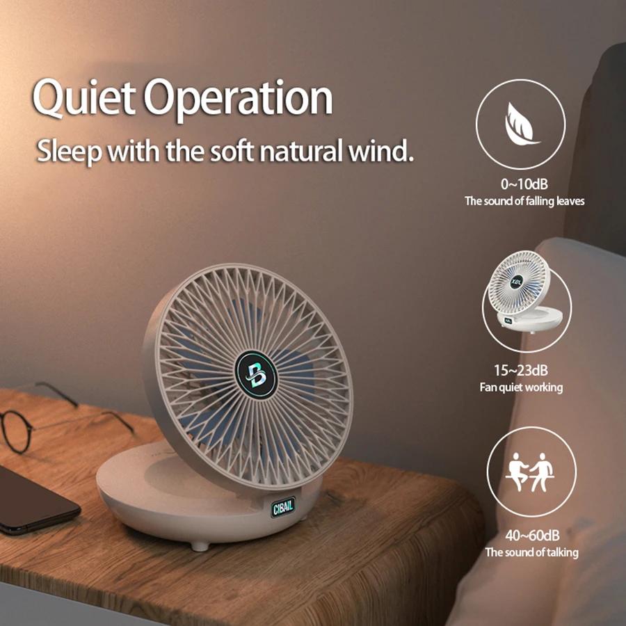 2026 Best Selling Rechargeable 90° Adjustable Desktop Fan Portable Air Conditioner Wall Mounted Fan Foldable for Home Office