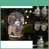 Lovely Cartoon Cat Crystal Ball Kids Birthday Present Glow Music Box House Desktop Ornament Gift Bulk
