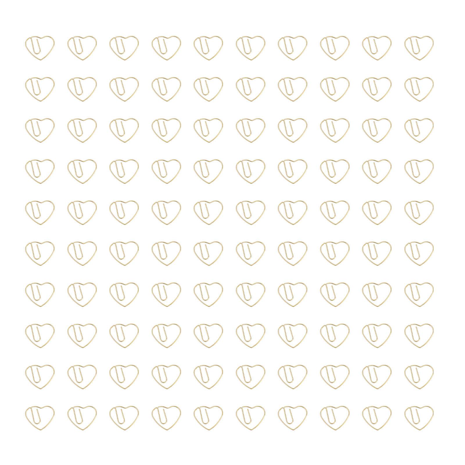 Health & Beauty Product Gold 100Pcs Heart Shaped Paper Clips Iron Decorative Paperclips Set With Transparent Box For Office School Household