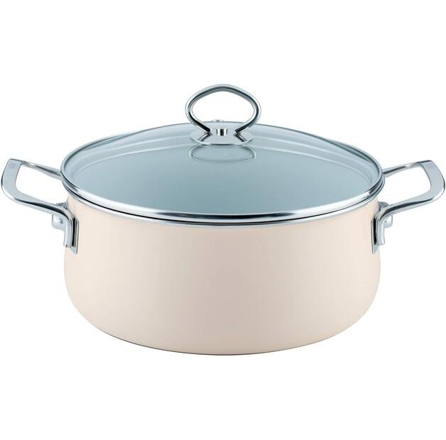 

Кастрюля Riess Nouvelle Avorio со стеклянной крышкой 24 см 4 л (0711-011)