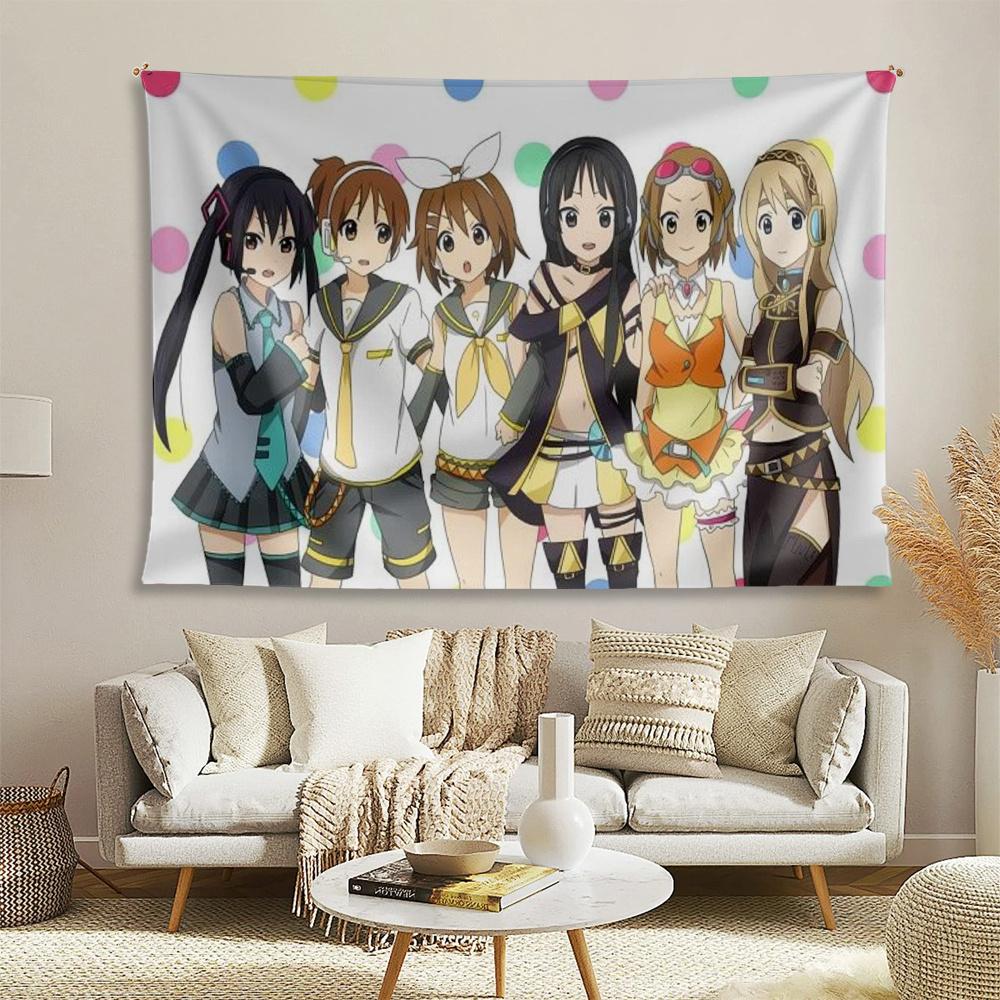 1pc Anime KOn Character in Virtual Vocalist Style Tapestry  Wall Hanging Lightweight Durable Wall Art for Living Room Bedroom