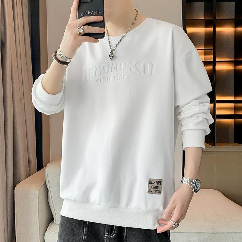 Men's Sweater Spring and Autumn Long-sleeved T-shirt Handsome Versatile Loose Round Neck Men's Clothes
