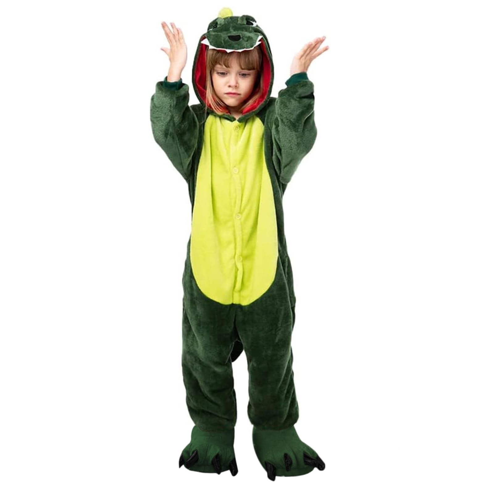 [IPENNYE] Dinosaur Costume for Kids, Animal Pajamas, Warm Flannel, Cute Dinosaur Costume for Children, Room Wear, Warm, Fancy Dress, Boys and Girls,