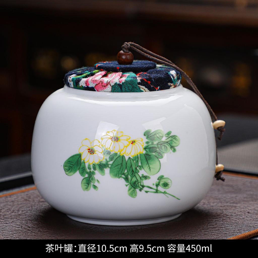 Creative Retro Tea Canister Ceramic Sealed Tea Storage Jar Moisture-proof Coffee Sugar Nuts Food Storage Jar Home Decor Jars