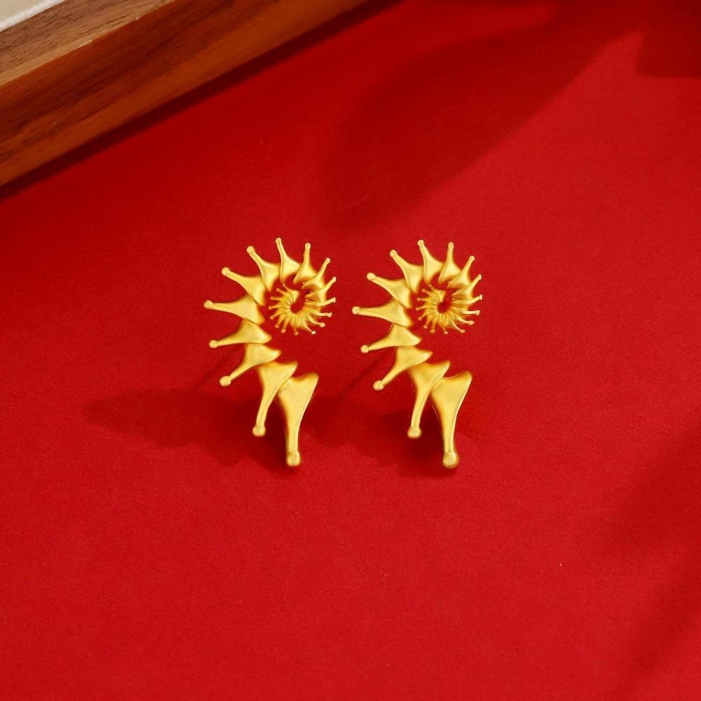 Gothic Personality Stereo Conch Ancient Zinc Alloy Stainless Steel Stud Earrings for Men Women Hallowmas Punk Zircon Accessory Gift