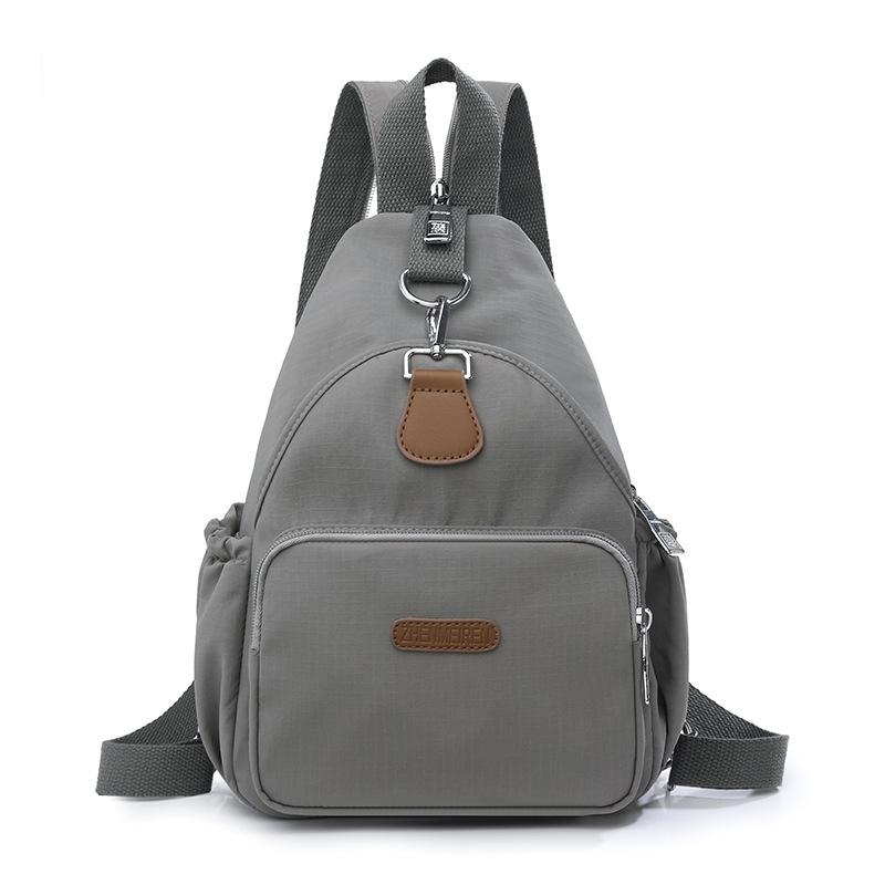 

Многофункциональный рюкзак, женская легкая нейлоновая нагрудная сумка, однотонная сумка через плечо серый