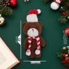 Christmas Blush Bear Plush Keyring with Scarf - Cute One-Piece Bag Charm Toy Gift