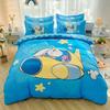 Doraemon Mechanical Cat Cartoon Style Pure Cotton Material Bed Three-piece Set Student Dormitory Dirty-Resistant Bedding