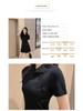Chic Summer Qipao: Slimming Black Floral Dress Set for Women