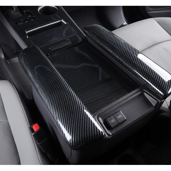 Car Accessories Fit for Toyota Sienna 2021 2022 2023 2024 Interior Center Console Armrest Cover Panel Protect Decorate Trim (Carbon Fiber Grain) ABS