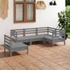 Day and Night - Day and Night Garden Furniture Set 5 Pieces Solid Gray Pine Wood