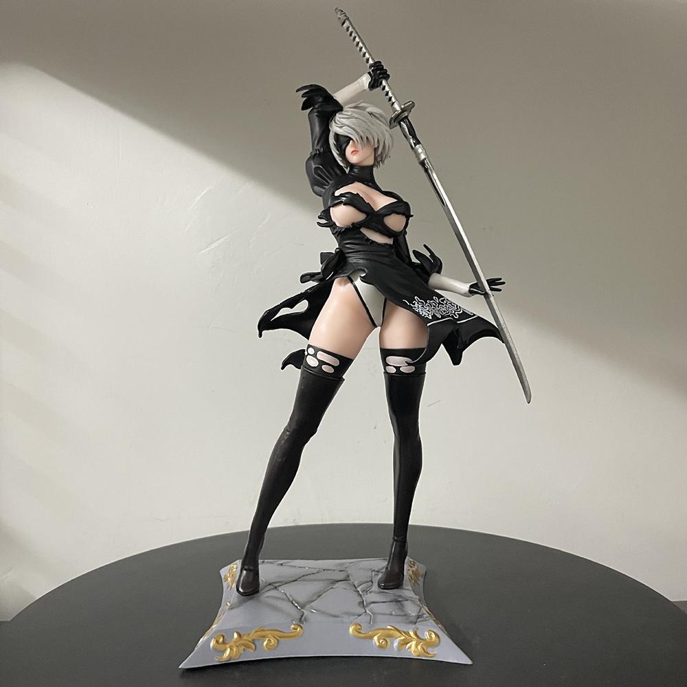 Аниме фигурка NieR 2B 32 см Автомата Под YoRHa No. 2 Тип B две головы ПВХ фигурка игрушка коллекционная модель подарок