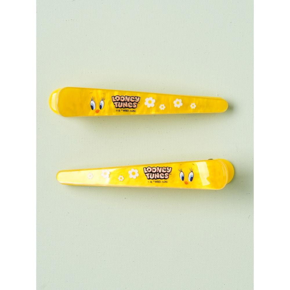 Daiso Looney Tunes Slim Hair Clips  Pack Of 2  Yellow
