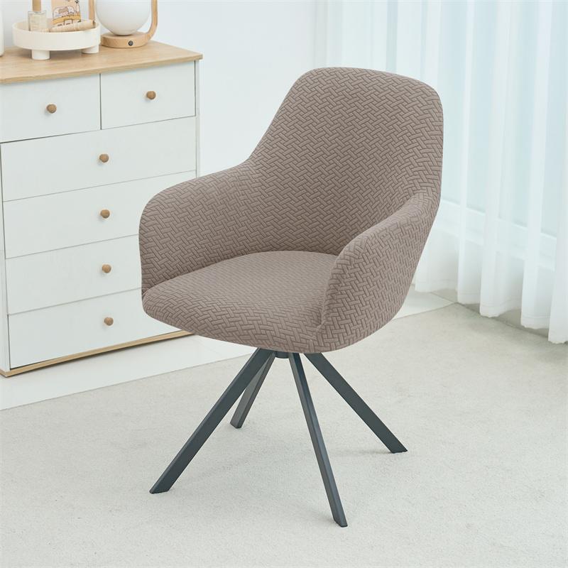 1/4 stuks Jacquard Hoge Schuine Fauteuilhoes Effen Elastische Eetkamerstoel Hoezen Stretch Kantoor Schommelstoel Stoelhoezen 1pc gray