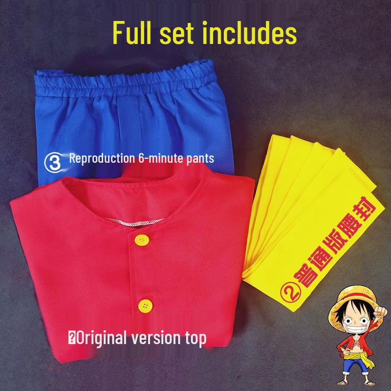 One Piece Luffy Costume for Kids - Cosplay Anime Role Play Outfit