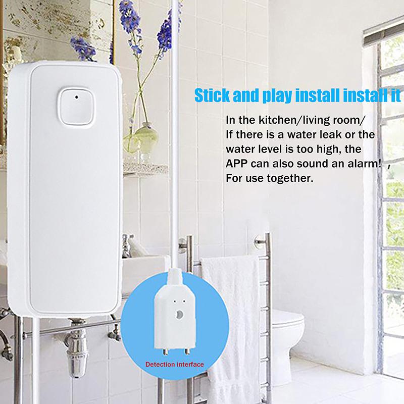 Sensor de Vazamento de Água Wifi Detector de Vazamento de Água Sensor de Vazamento de Inundação Sistema de Alarme de Segurança Residencial Vida Inteligente