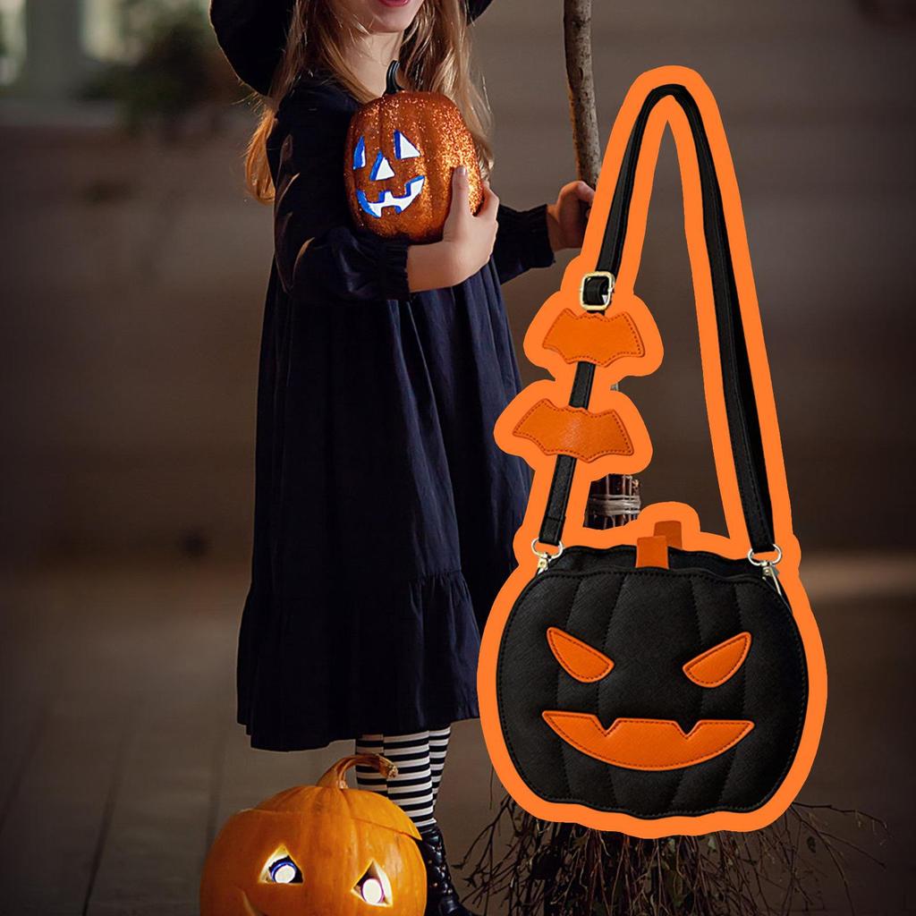 Pumpkin Crossbody Bags Women Shoulder Bag PU Leather Pouch Satchel Handbag Purse Tote for