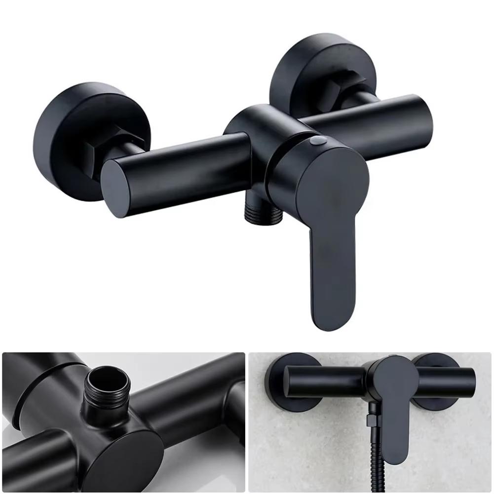 Rubinetto da Bagno per Doccia in Acciaio Inossidabile 304 Montato a Parete Rubinetto Triplo per Vasca da Bagno Miscelatore Acqua Calda e Fredda con Filettatura G1/2 Pollice