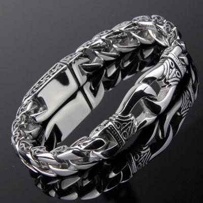 Männer Mode hochwertige Metall Kette Armband Retro Totem Punk Biker Armband