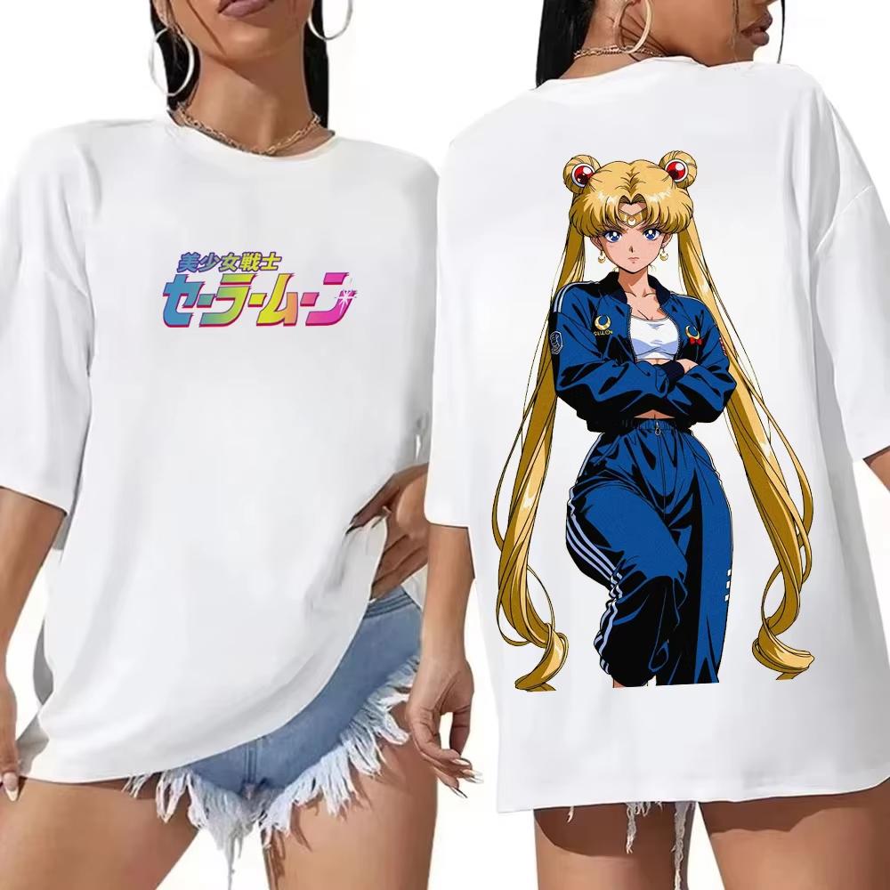 Sailor Moon Retro 90s Anime Graphic T Shirt Summer Cotton Unisex Unisex Tee Streetwear Casual Trend Short Sleeve Couple Hip Hop Top