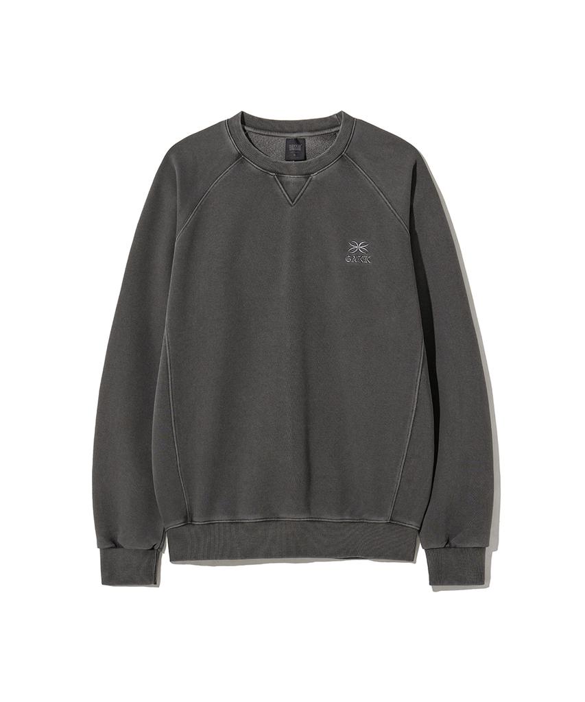 GAKKAI UNIONS Cut-Out Raglan Pigment Sweatshirt Charcoal
