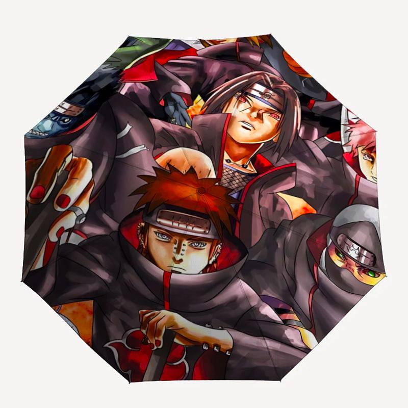 1pc Naruto Automatic Folding Umbrella, Sturdy And Durable Automatic Folding Umbrella with 8 Ribs, a0911028