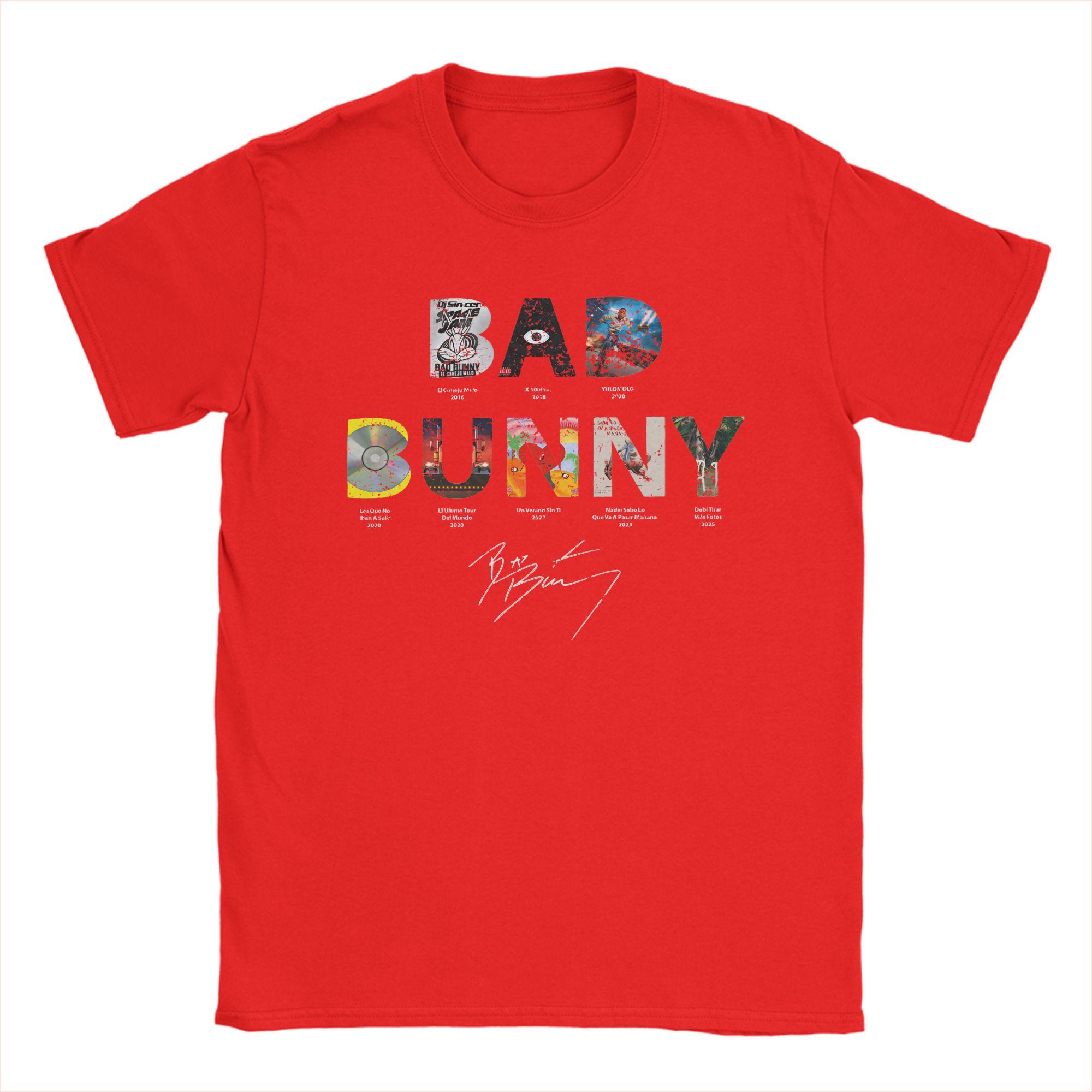 

Bad Bunny Concert TShirt Men Novelty Pure Cotton Tees O Neck Short Sleeve T Shirts Summer Tops S